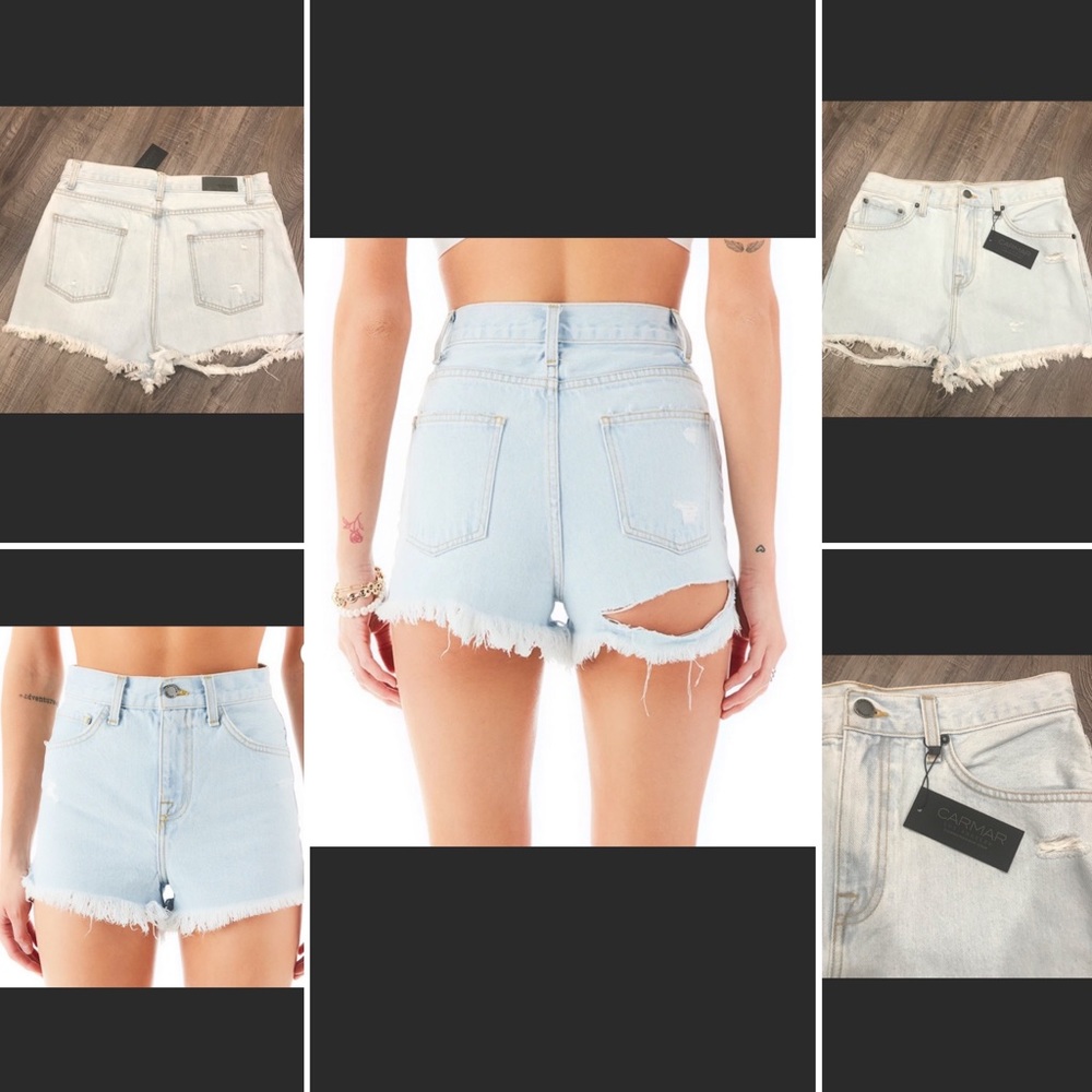 LF Adamite Peridot Denim Cutoff Shorts